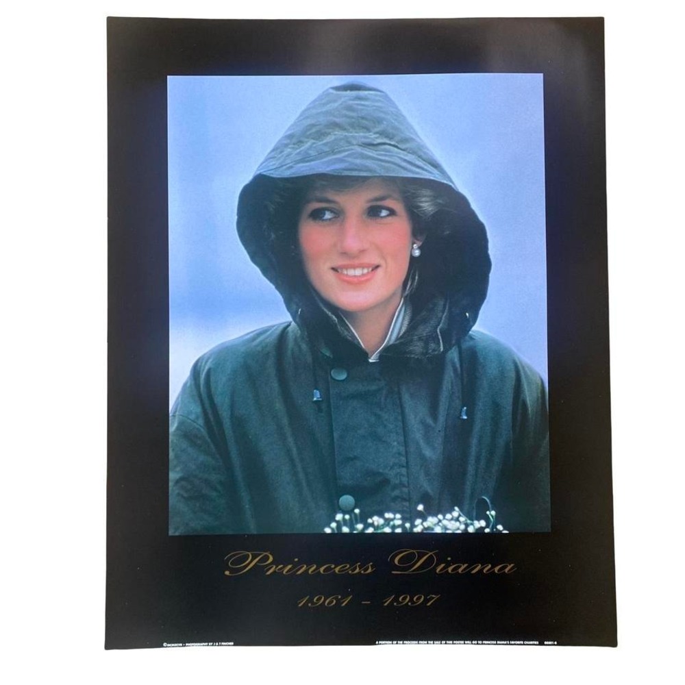 Vintage 90s Princess Diana x Princess of Wales memorial poster